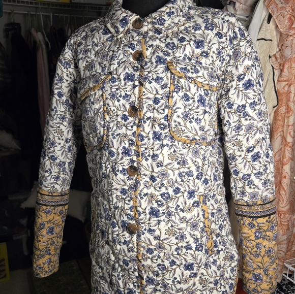 Maurices Jackets & Blazers - Maurices Blue and Tan Floral Utility Jacket